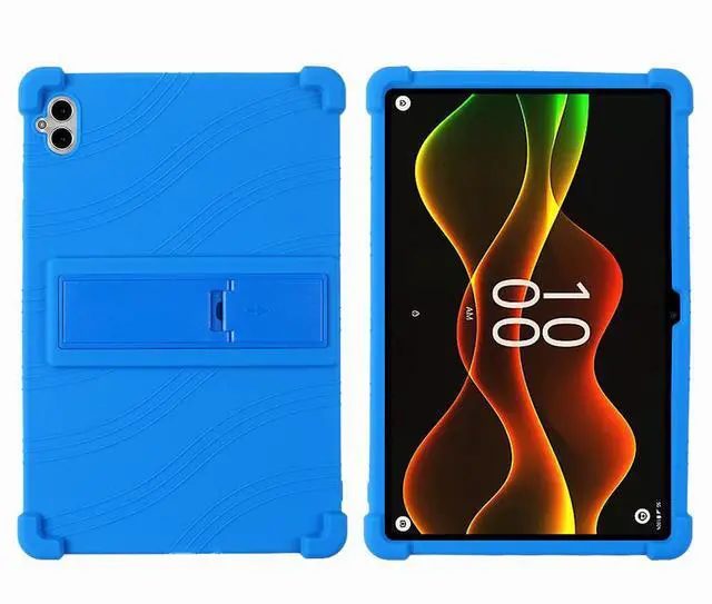 Alt view image 7 of 7 - Case for Boost Celero5G TAB 10.95 Inch Tablet 2025 with 2pcs Tempered Glass Screen Protector, Soft Silicone Rubber Lightweight Protective Cover with Multi-Viewing Angles Stand Case - Blue
