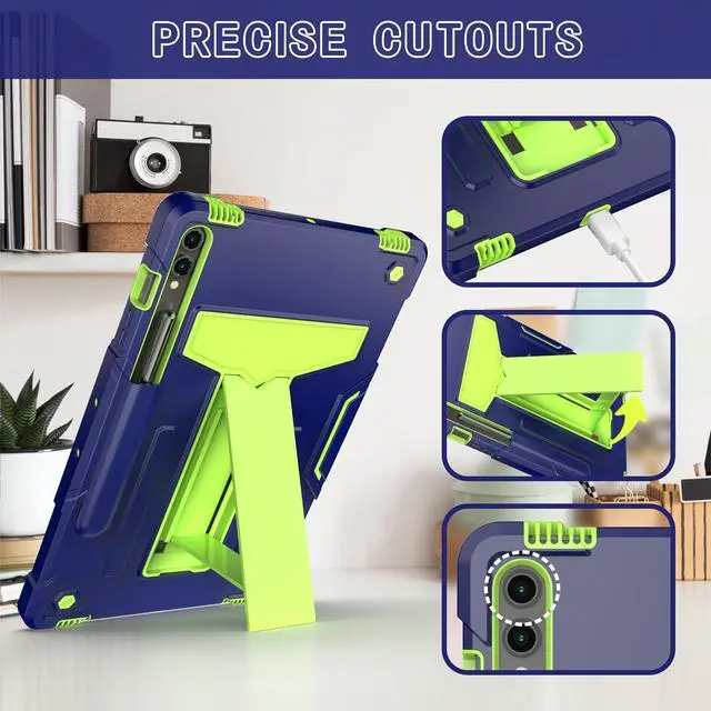 Alt view image 4 of 7 - Case for Samsung Galaxy Tab S10 Lite/ S10 FE/ S9 FE 5G 10.9 Inch/ Tab S9 11 Inch - Shockproof Protective Hard Shell with Kickstand & S Pen Holder for Samsung Tab S10 Lite/ S10 FE / S9 FE / S9 (Green)