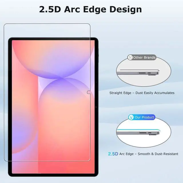 Alt view image 5 of 7 - 2 Pack Glass Screen Protector for Samsung Galaxy Tab S10 Lite 10.9 Inch, Anti-Scratch/ Case Friendly/ 9H Tempered Glass Film/ HD Clear/ Bubble-Free 9H Tempered Glass for Samsung Galaxy S10 Lite Tablet