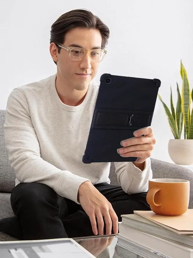 Alt view image 4 of 7 - anicestore Case for Galaxy Tab A11+/A9+ Plus 11 Inch Tablet 2025/2023 - Protective Lightweight Soft Silicone Case with Adjustable Stand Cover for Samsung Galaxy Tab A11+/A9+ with 1 Stylus Pen (Black)