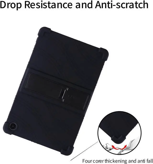 Alt view image 6 of 7 - anicestore Case for Galaxy Tab A11+/A9+ Plus 11 Inch Tablet 2025/2023 - Protective Lightweight Soft Silicone Case with Adjustable Stand Cover for Samsung Galaxy Tab A11+/A9+ with 1 Stylus Pen (Black)