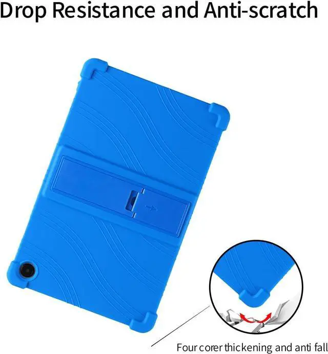 Alt view image 5 of 7 - anicestore Case For Samsung Galaxy Tab A9+ 5G 11 Inch Tablet - Protective Lightweight Durable Silicone Adjustable Stand Cover For Samsung Tab A9 Plus 11" SM-X210/X215/X216/X218 + 1 Stylus Pen (Blue)