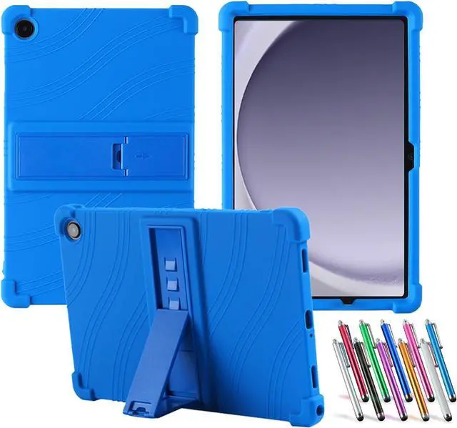 Main image of anicestore Case For Samsung Galaxy Tab A9+ 5G 11 Inch Tablet - Protective Lightweight Durable Silicone Adjustable Stand Cover For Samsung Tab A9 Plus 11" SM-X210/X215/X216/X218 + 1 Stylus Pen (Blue)