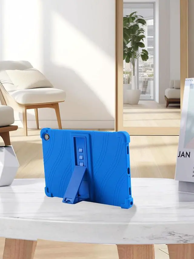 Alt view image 7 of 7 - anicestore Case For Samsung Galaxy Tab A9+ 5G 11 Inch Tablet - Protective Lightweight Durable Silicone Adjustable Stand Cover For Samsung Tab A9 Plus 11" SM-X210/X215/X216/X218 + 1 Stylus Pen (Blue)