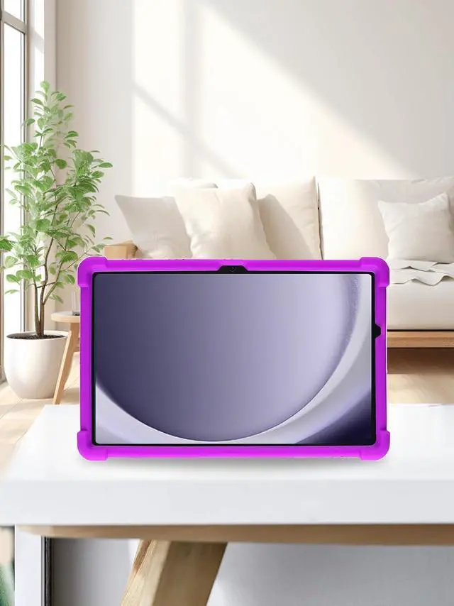 Alt view image 5 of 7 - anicestore Case For Samsung Galaxy Tab A9+ 5G 11 Inch Tablet - Protective Lightweight Durable Silicone Adjustable Stand Cover For Samsung Tab A9 Plus 11" SM-X210/X215/X216/X218 + 1 Stylus Pen (Purple)