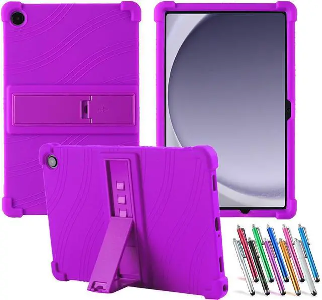 Main image of anicestore Case For Samsung Galaxy Tab A9+ 5G 11 Inch Tablet - Protective Lightweight Durable Silicone Adjustable Stand Cover For Samsung Tab A9 Plus 11" SM-X210/X215/X216/X218 + 1 Stylus Pen (Purple)