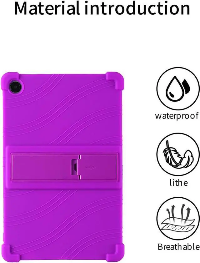 Alt view image 7 of 7 - anicestore Case For Samsung Galaxy Tab A9+ 5G 11 Inch Tablet - Protective Lightweight Durable Silicone Adjustable Stand Cover For Samsung Tab A9 Plus 11" SM-X210/X215/X216/X218 + 1 Stylus Pen (Purple)