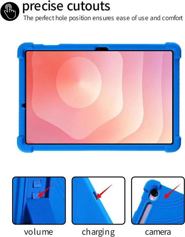 Alt view image 4 of 7 - anicestore Case For Samsung Galaxy Tab S10 Lite 5G 10.9 inch (Model SM-X400/SM-X406) 2025 Release - Protective Lightweight Durable Silicone Adjustable Stand Cover + 1 Random Color Stylus Pen (Blue)