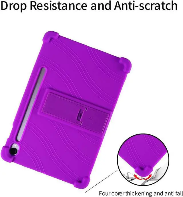 Alt view image 6 of 7 - anicestore Case for Samsung Galaxy Tab S11 (11") Tablet with 2PCS Tempered Glass Screen Protector - Full-Body Protective Silicone Kickstand Cover for Samsung Tab S11 (11 inch) SM-X736/SM-X730 (Purple)
