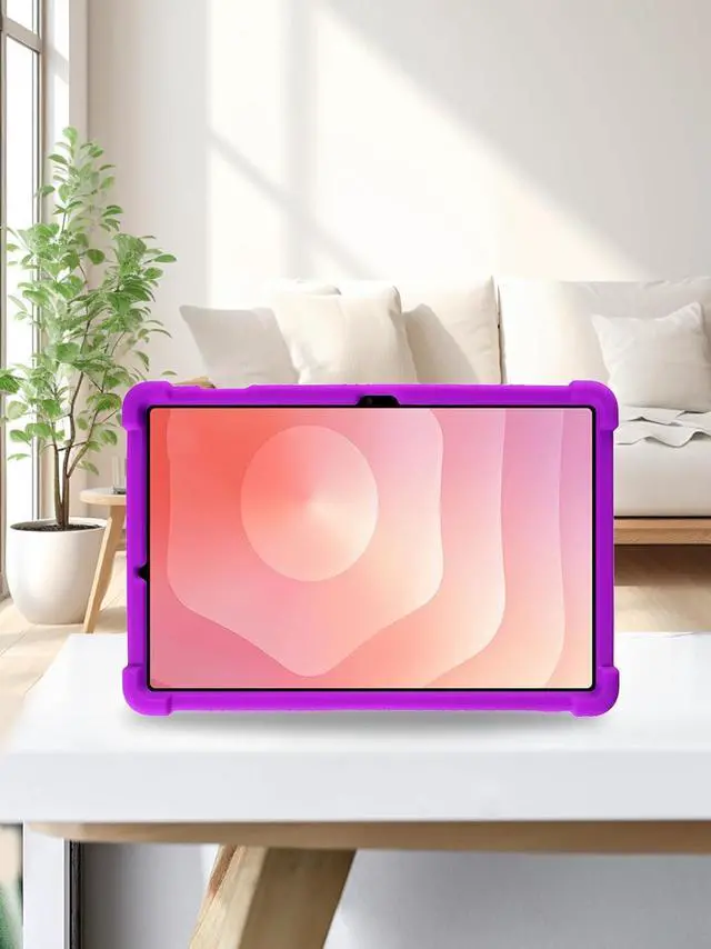 Alt view image 7 of 7 - anicestore Case for Samsung Galaxy Tab S11 (11") Tablet with 2PCS Tempered Glass Screen Protector - Full-Body Protective Silicone Kickstand Cover for Samsung Tab S11 (11 inch) SM-X736/SM-X730 (Purple)