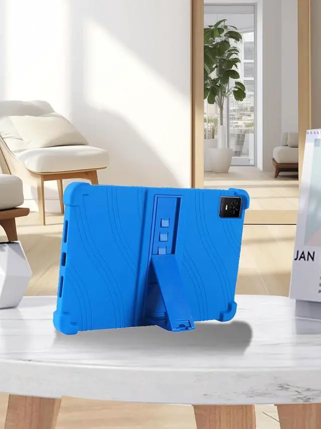 Alt view image 7 of 7 - anicestore Case for TCL Tab 10 NXTPAPER 5G 10.4 Inch Tablet 2025 with 2PCS Tempered Glass Screen Protector, Soft Silicone Cover with Adjustable Stand Shockproof Kids Friendly Cover (Blue)