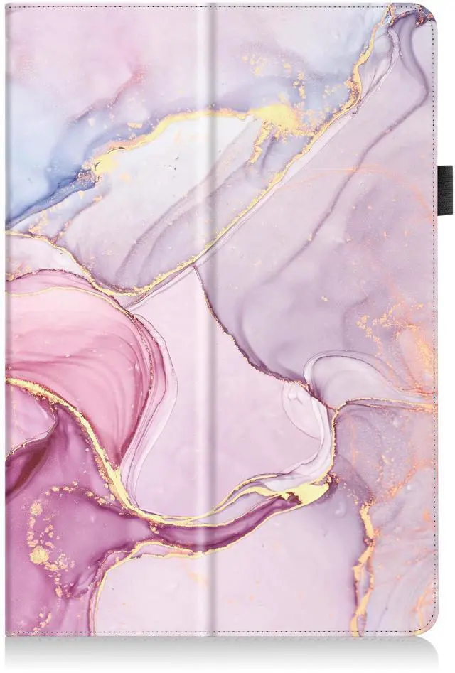 Alt view image 3 of 5 - Folio Case for TCL Tab 10 NXTPAPER 5G Case with Tempered Glass Screen Protector, Slim Lightweight PU Leather Folding Stand Cover Case for TCL TAB 10 NXTPAPER 5G 10.4 Inch Model 9199S Tablet (Marble)