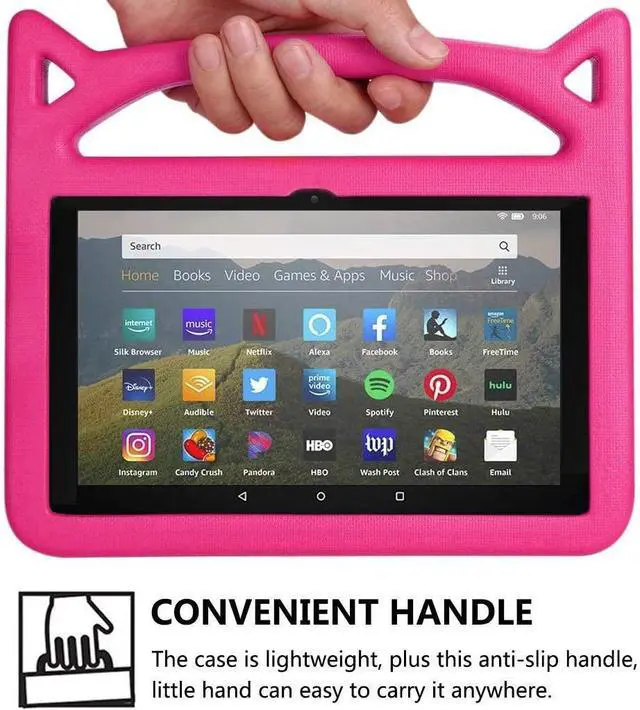 Alt view image 3 of 6 - Galaxy Tab A11 Plus Case 11 Inch - Lightweight Shockproof Kids Friendly Cover with Handle Stand Case for Samsung Galaxy Tab A11+ / A9+ 11" Tablet SM-X230/X235/X236/X238/X210/X215/X216/X218 (Pink)