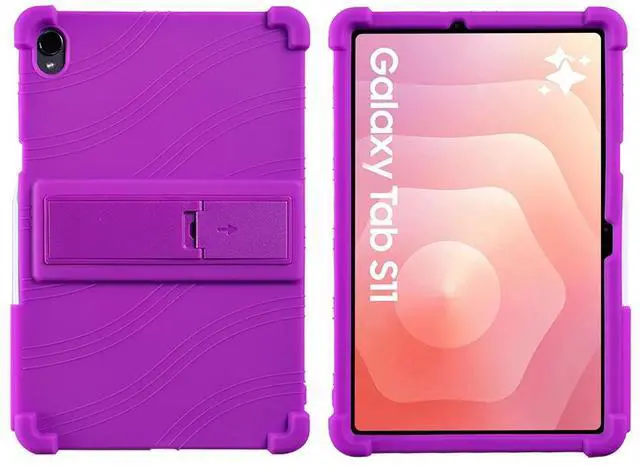 Alt view image 7 of 7 - anicestore Case For Samsung Galaxy Tab S11 (11 inch) Tablet - Protective Lightweight Durable Silicone Adjustable Stand Cover for 2025 Samsung Tab S11 (SM-X736/SM-X730) + 1 Random Color Stylus (Purple)