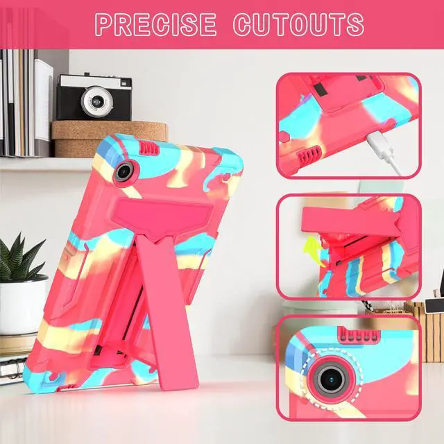 Alt view image 5 of 6 - Galaxy Tab A11 Case 8.7 Inch - Heavy Duty Rugged Protective Case with Kickstand Shockproof Hybrid Cover Case for Samsung Galaxy Tab A11 / A9 8.7" Tablet SM-X130/X133/X135/X110/X115/X117 (Candy Pink)