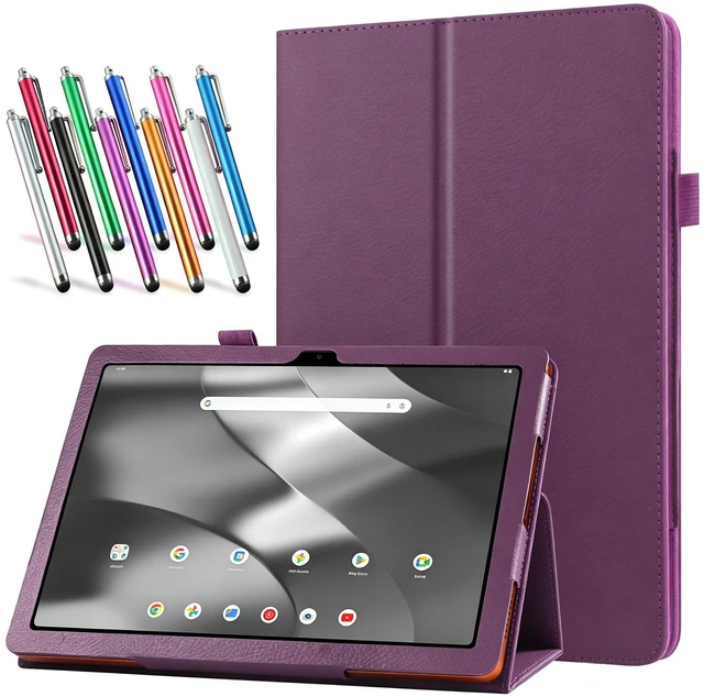 Main image of anicestore Case for Onn 11 Inch Core Tablet (2026 Model) - Slim Lightweight Folio Folding Stand Case PU Leather Cover for Onn. 11" Tablet 2026 Released (5th Gen) with 1 Random Color Stylus - Purple