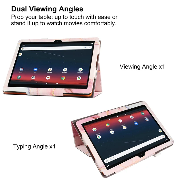 Alt view image 4 of 7 - anicestore Case for Onn 11 Inch Core Tablet (2026 Model) - Slim Lightweight Folio Folding Stand Case PU Leather Cover for Onn. 11" Tablet 2026 Released (5th Gen) with 1 Random Color Stylus-Pink Marble