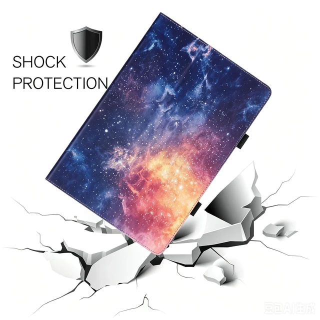Alt view image 7 of 7 - anicestore Case for Onn 11 Inch Core Tablet (2026 Model) - Slim Lightweight Folio Folding Stand Case PU Leather Cover for Onn. 11" Tablet 2026 Released (5th Gen) with 1 Random Color Stylus - Galaxy