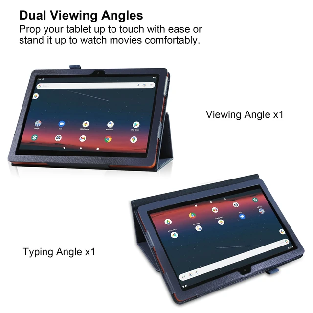 Alt view image 4 of 7 - anicestore Case for Onn 11 Inch Core Tablet (2026 Model) - Slim Lightweight Folio Folding Stand Case PU Leather Cover for Onn. 11" Tablet 2026 Released (5th Gen) with 1 Random Color Stylus - Blue