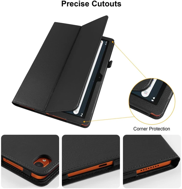 Alt view image 4 of 7 - anicestore Case for Onn 8.1 Inch Core Tablet (2026 Model) - Slim Lightweight Folio Folding Stand Case PU Leather Cover for Onn. 8.1" Tablet 2026 Released (5th Gen) with 1 Random Color Stylus - Black