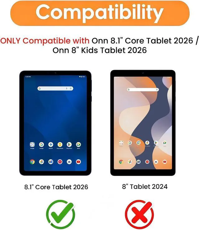 Alt view image 3 of 7 - anicestore Case for Onn 8.1 Inch Core Tablet (2026 Model) - Slim Lightweight Folio Folding Stand Case PU Leather Cover for Onn. 8.1" Tablet 2026 Released (5th Gen) with 1 Random Color Stylus - Black