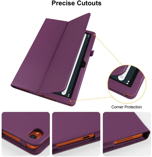 Alt view image 4 of 7 - anicestore Case for Onn 8.1 Inch Core Tablet (2026 Model) - Slim Lightweight Folio Folding Stand Case PU Leather Cover for Onn. 8.1" Tablet 2026 Released (5th Gen) with 1 Random Color Stylus - Purple
