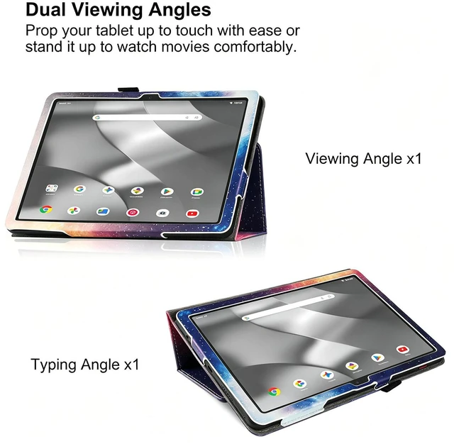 Alt view image 5 of 7 - anicestore Case for Onn 8.1 Inch Core Tablet (2026 Model) - Slim Lightweight Folio Folding Stand Case PU Leather Cover for Onn. 8.1" Tablet 2026 Released (5th Gen) with 1 Random Color Stylus - Galaxy