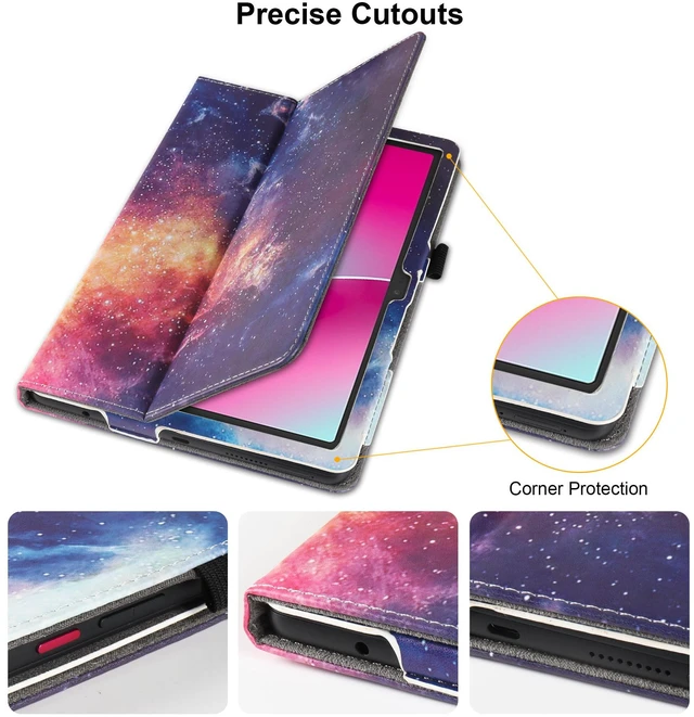 Alt view image 6 of 7 - anicestore Case for Onn 8.1 Inch Core Tablet (2026 Model) - Slim Lightweight Folio Folding Stand Case PU Leather Cover for Onn. 8.1" Tablet 2026 Released (5th Gen) with 1 Random Color Stylus - Galaxy
