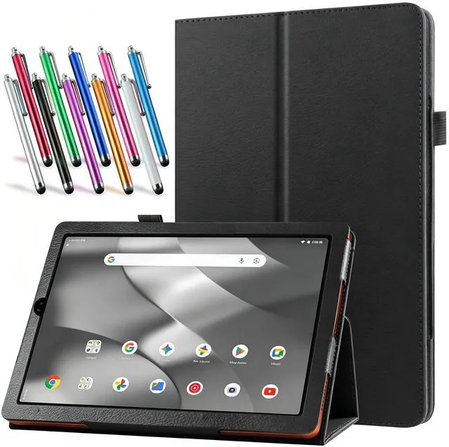 Main image of anicestore Case for Onn 7 Inch Core Tablet (2026 Model) - Slim Lightweight Folio Folding Stand Case PU Leather Cover for Onn. 7" Tablet 2026 Released (5th Gen) with 1 Random Color Stylus - Black