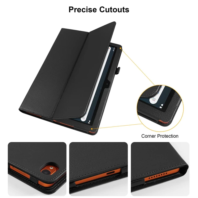 Alt view image 4 of 7 - anicestore Case for Onn 7 Inch Core Tablet (2026 Model) - Slim Lightweight Folio Folding Stand Case PU Leather Cover for Onn. 7" Tablet 2026 Released (5th Gen) with 1 Random Color Stylus - Black