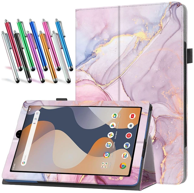 Main image of anicestore Case for Onn 7 Inch Core Tablet (2026 Model) - Slim Lightweight Folio Folding Stand Case PU Leather Cover for Onn. 7" Tablet 2026 Released (5th Gen) with 1 Random Color Stylus -Candy Marble