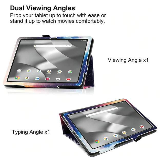 Alt view image 5 of 7 - anicestore Case for Onn 7 Inch Core Tablet (2026 Model) - Slim Lightweight Folio Folding Stand Case PU Leather Cover for Onn. 7" Tablet 2026 Released (5th Gen) with 1 Random Color Stylus - Galaxy