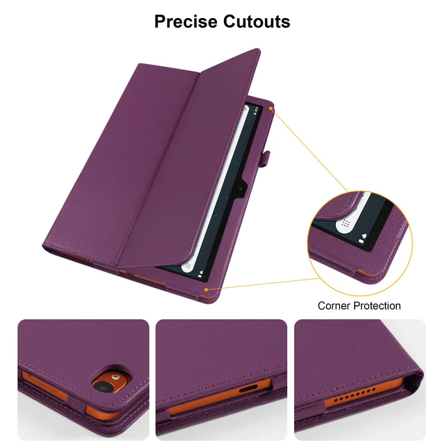 Alt view image 4 of 7 - anicestore Case for Onn 7 Inch Core Tablet (2026 Model) - Slim Lightweight Folio Folding Stand Case PU Leather Cover for Onn. 7" Tablet 2026 Released (5th Gen) with 1 Random Color Stylus - Purple