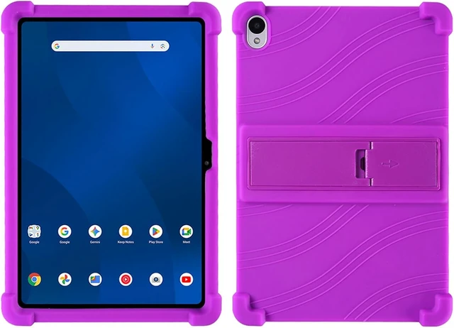 Alt view image 4 of 7 - Case For Onn 11" Tablet (2026 Model), Kids Friendly Soft Silicone Adjustable Stand Cover Case for Onn 11 inch Core Tablet Gen 5 (Model: 36018341) 2026 Release + 1 Random Color Stylus (Purple)