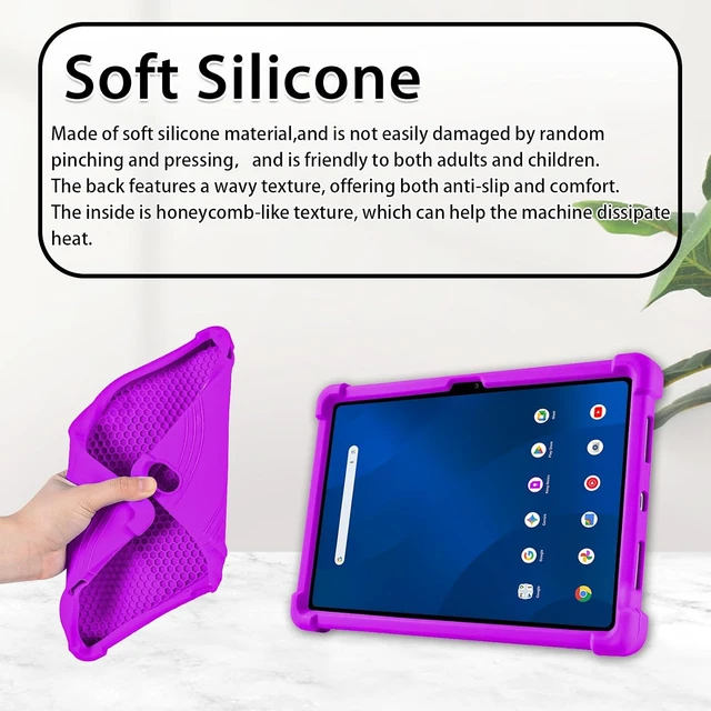 Alt view image 5 of 7 - Case For Onn 11" Tablet (2026 Model), Kids Friendly Soft Silicone Adjustable Stand Cover Case for Onn 11 inch Core Tablet Gen 5 (Model: 36018341) 2026 Release + 1 Random Color Stylus (Purple)