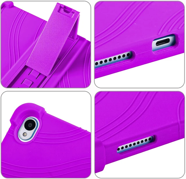 Alt view image 7 of 7 - Case For Onn 11" Tablet (2026 Model), Kids Friendly Soft Silicone Adjustable Stand Cover Case for Onn 11 inch Core Tablet Gen 5 (Model: 36018341) 2026 Release + 1 Random Color Stylus (Purple)