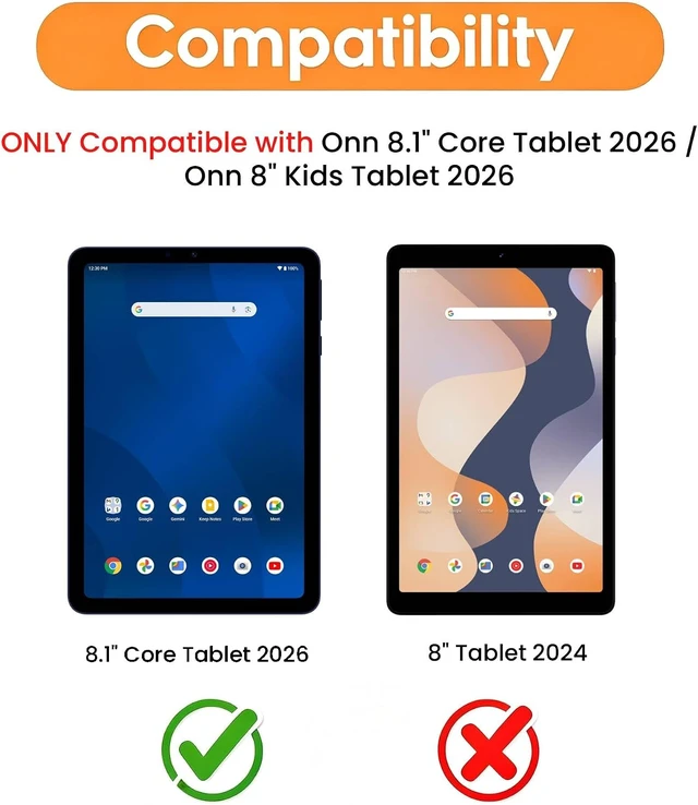 Alt view image 2 of 7 - Case For Onn 8.1" Tablet (2026 Model), Kids Friendly Soft Silicone Adjustable Stand Cover Case for Onn 8.1 inch Core Tablet Gen 5 (Model: 36018340) 2026 Release + 1 Random Color Stylus - (Purple)