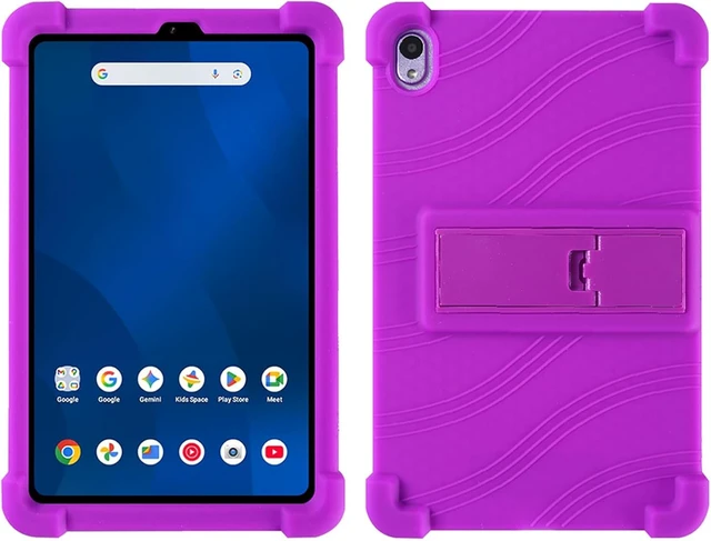 Alt view image 3 of 7 - Case For Onn 7" Tablet (2026 Model), Kids Friendly Soft Silicone Adjustable Stand Cover Case for Onn 7 inch Core Tablet Gen 5 (Model: 36020962) 2026 Release + 1 Random Color Stylus - (Purple)