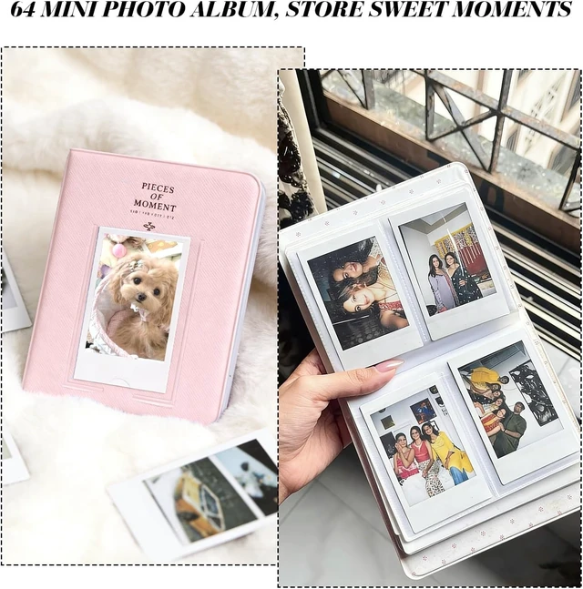 Alt view image 2 of 7 - Camera Case for Fujifilm Instax Mini 13 Instant Camera - PU Leather Bag Protective Cover, Camera Crossbody Bag for Fuji Mini 13 with 64 Photo Album 2x3, and Adjustable Shoulder Strap, No Camera (Pink)