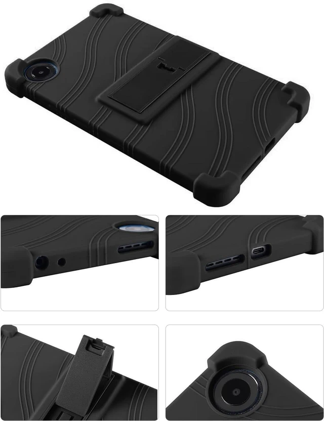 Alt view image 6 of 7 - anicestore Case for TCL Tab 8 Gen 2 8.7" Tablet (Model 8188X) Kids-Friendly Soft Silicone Protective Cover with Adjustable Stand Shockproof Drop-Proof Case for TCL TAB 8 Gen 2 8.7 inch Tablet (Black)