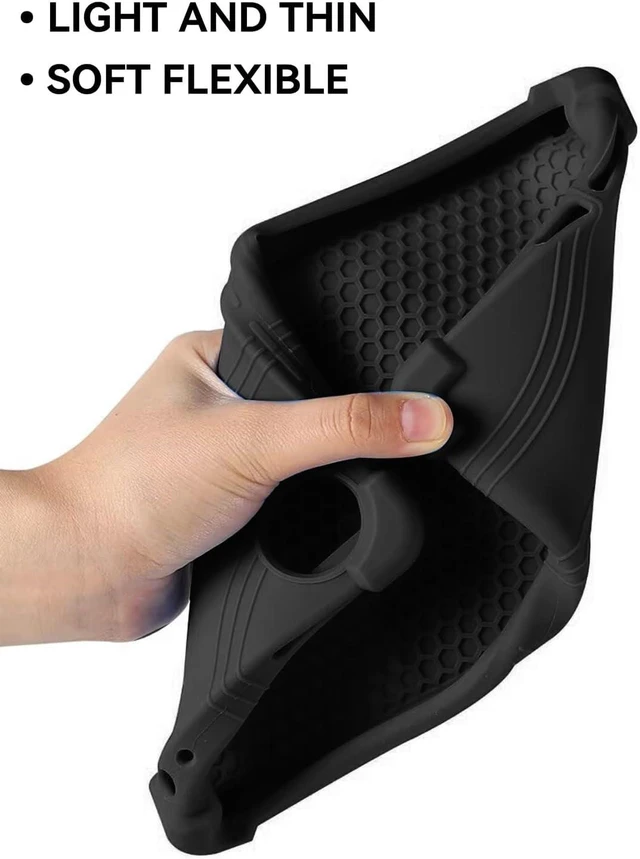 Alt view image 3 of 7 - anicestore Case for TCL Tab 8 Gen 2 8.7" Tablet (Model 8188X) Kids-Friendly Soft Silicone Protective Cover with Adjustable Stand Shockproof Drop-Proof Case for TCL TAB 8 Gen 2 8.7 inch Tablet (Black)