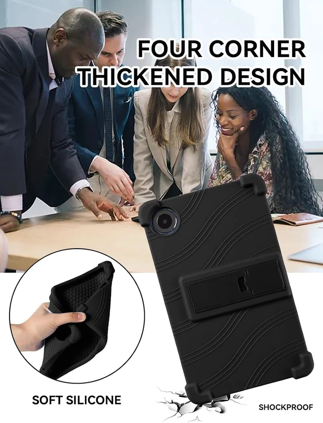 Alt view image 7 of 7 - anicestore Case for TCL Tab 8 Gen 2 8.7" Tablet (Model 8188X) Kids-Friendly Soft Silicone Protective Cover with Adjustable Stand Shockproof Drop-Proof Case for TCL TAB 8 Gen 2 8.7 inch Tablet (Black)