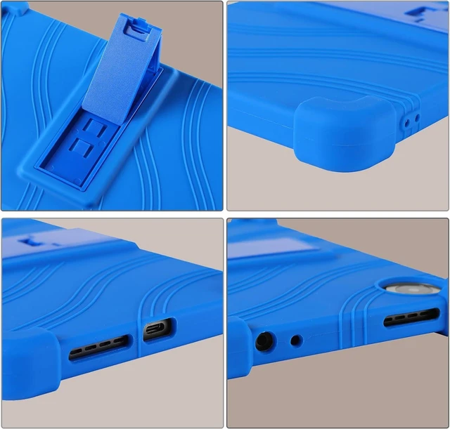 Alt view image 4 of 7 - anicestore Case for TCL Tab 8 Gen 2 8.7" Tablet (Model 8188X) Kids-Friendly Soft Silicone Protective Cover with Adjustable Stand Shockproof Drop-Proof Case for TCL TAB 8 Gen 2 8.7 inch Tablet (Blue)