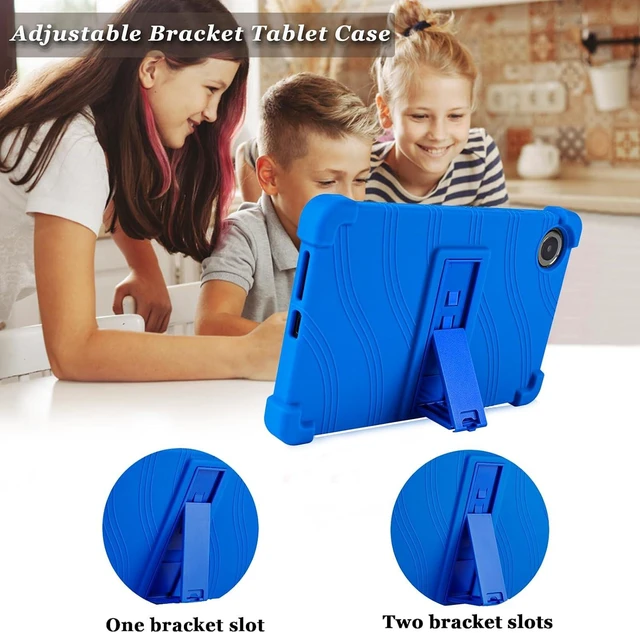 Alt view image 5 of 7 - anicestore Case for TCL Tab 8 Gen 2 8.7" Tablet (Model 8188X) Kids-Friendly Soft Silicone Protective Cover with Adjustable Stand Shockproof Drop-Proof Case for TCL TAB 8 Gen 2 8.7 inch Tablet (Blue)