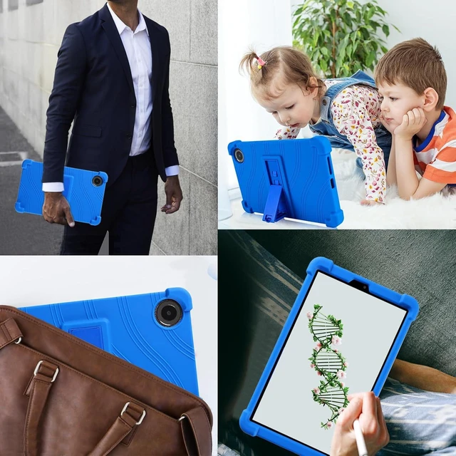 Alt view image 7 of 7 - anicestore Case for TCL Tab 8 Gen 2 8.7" Tablet (Model 8188X) Kids-Friendly Soft Silicone Protective Cover with Adjustable Stand Shockproof Drop-Proof Case for TCL TAB 8 Gen 2 8.7 inch Tablet (Blue)