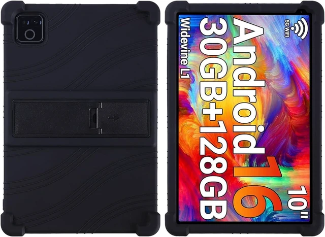 Alt view image 3 of 7 - Case for Urao X109 10.1" Android 16 Tablet 2026 - Kids-Friendly Soft Silicone Protective Cover with Adjustable Stand, Shockproof Drop-Proof Case for URAO X109 Tablet 10.1 Inch (Black)