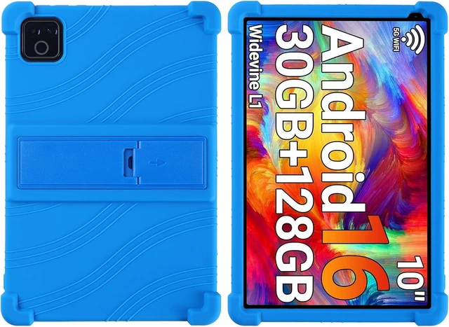 Alt view image 3 of 7 - Case for Urao X109 10.1" Android 16 Tablet 2026 - Kids-Friendly Soft Silicone Protective Cover with Adjustable Stand, Shockproof Drop-Proof Case for URAO X109 Tablet 10.1 Inch (Blue)