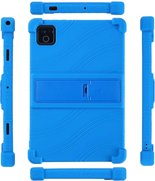 Alt view image 6 of 7 - Case for Urao X109 10.1" Android 16 Tablet 2026 - Kids-Friendly Soft Silicone Protective Cover with Adjustable Stand, Shockproof Drop-Proof Case for URAO X109 Tablet 10.1 Inch (Blue)