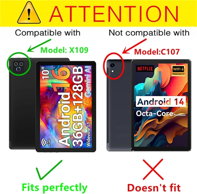Alt view image 2 of 6 - Case for Urao X109 10.1" Android 16 Tablet 2026 - Kids-Friendly Soft Silicone Protective Cover with Adjustable Stand, Shockproof Drop-Proof Case for URAO X109 Tablet 10.1 Inch (Purple)