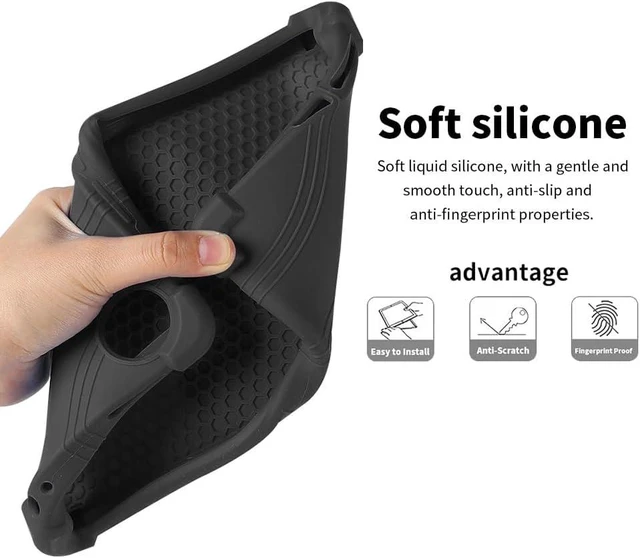 Alt view image 5 of 7 - anicestore Case for TCL TAB 8 NXTPAPER 5G 8.7" Tablet 8189S, Kids-Friendly Soft Silicone Protective Cover with Adjustable Stand Shockproof Drop-Proof Case for TCL TAB 8 NXTPAPER 5G 8.7 inch (Black)